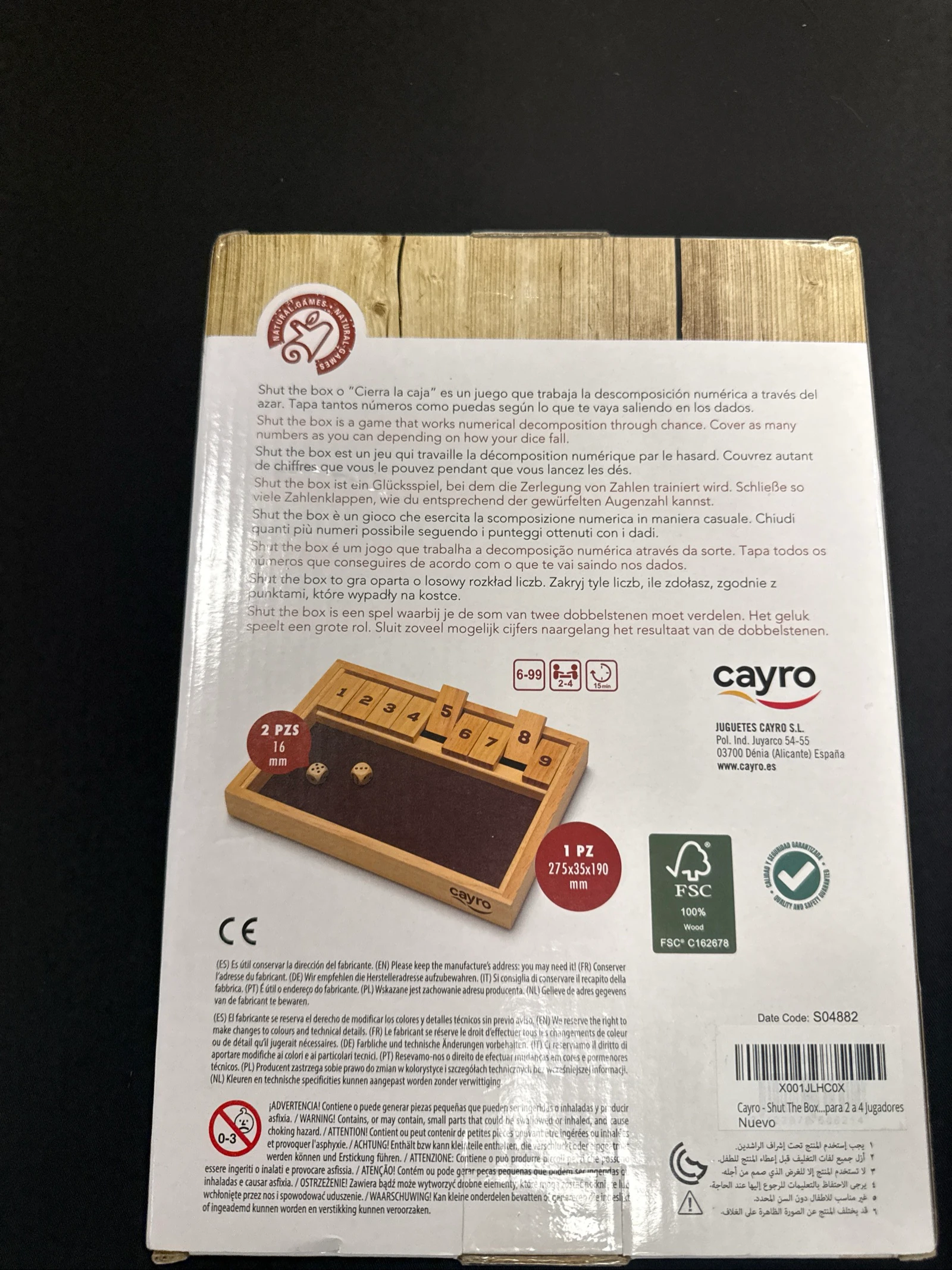Shut The Box Cayro houten bordspel voor 2-4 spelers – photo 2